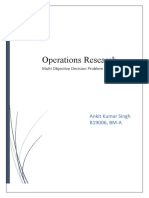 Operations Research: Multi Objective Decision Problem