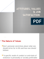 Attitudes, Values & Job Satisfaction