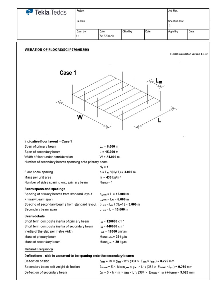 Floor Vibration Analysis Report | PDF | Beam (Structure) | Applied And ...