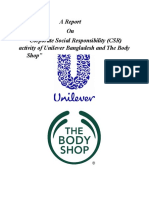 A Report On "Corporate Social Responsibility (CSR) Activity of Unilever Bangladesh and The Body Shop"