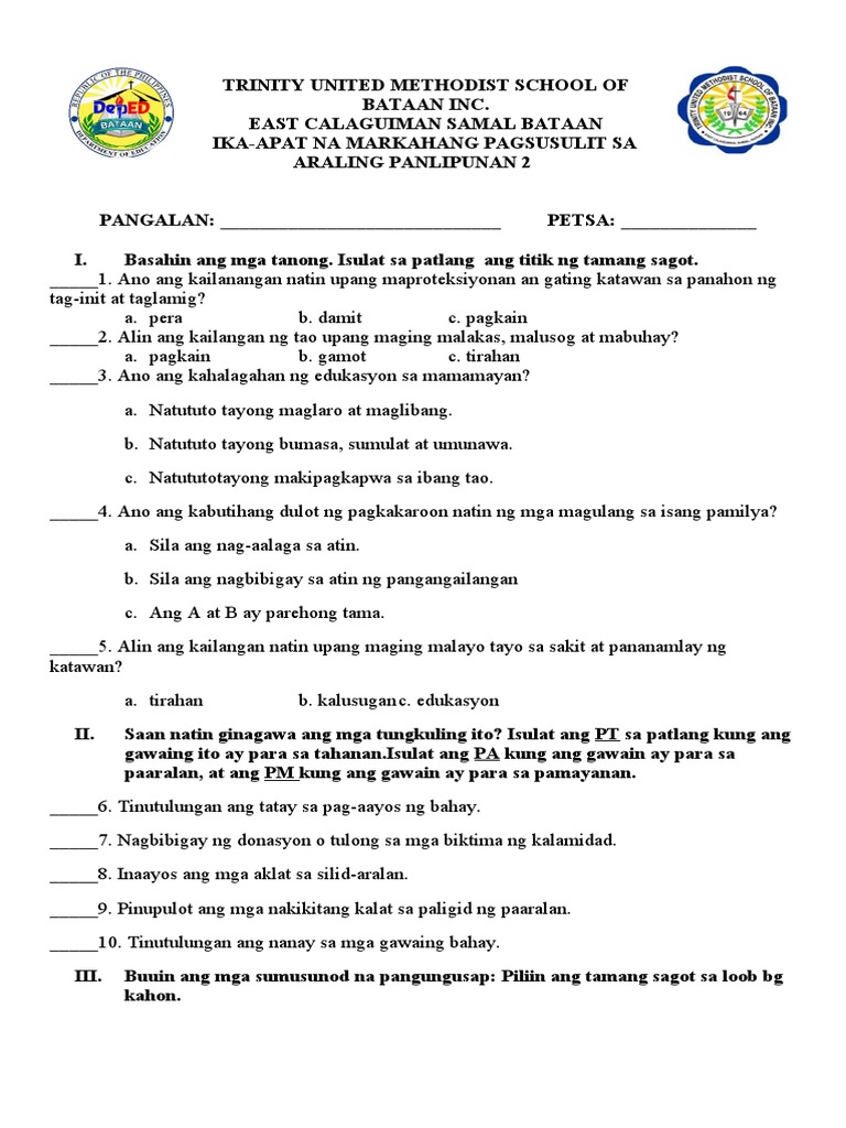 Fourth Periodical Test Pdf