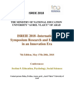 International Conference-ISREIE 2018- Section 9. Education, Psychology, Social Sciences