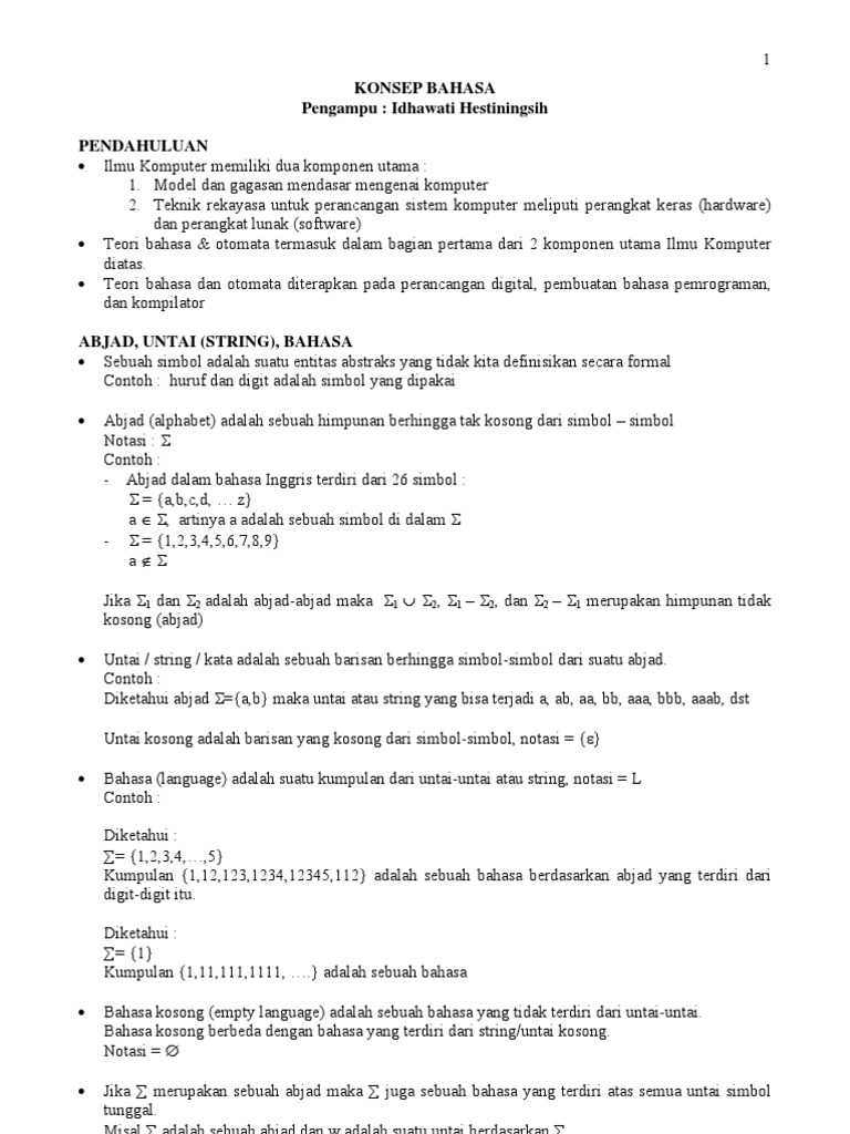 Contoh Soal Dan Jawaban Teori Bahasa Dan Automata Contoh