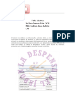 Ficha Técnica: Sodium Coco Sulfate (SCS) INCI: Sodium Coco Sulfate CAS