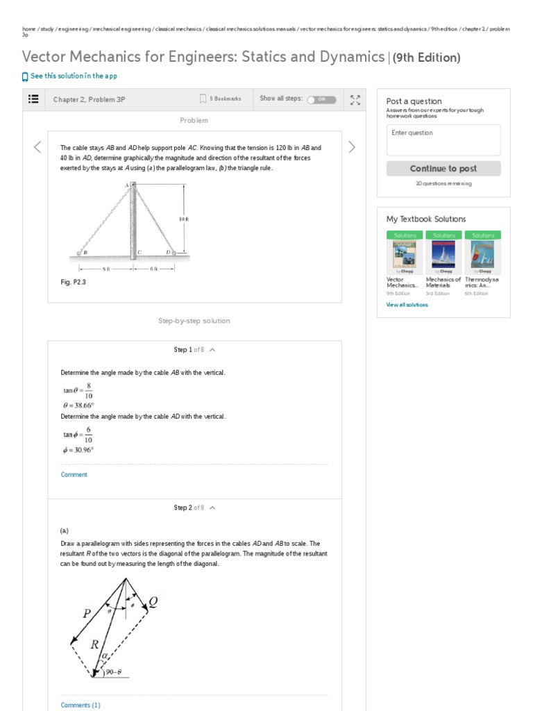 Statics & Dynamics Problem Solving | PDF | Euclidean Vector | Angle