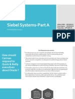 Siebel Systems-Part A: Presented by Group 1