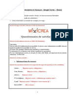 Questionnaire de Satisfaction: TP N2: Formulaires Et Classeurs: Google Forms - Sheets