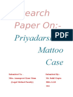 Priyadarshini Mattoo Case Research Paper PDF