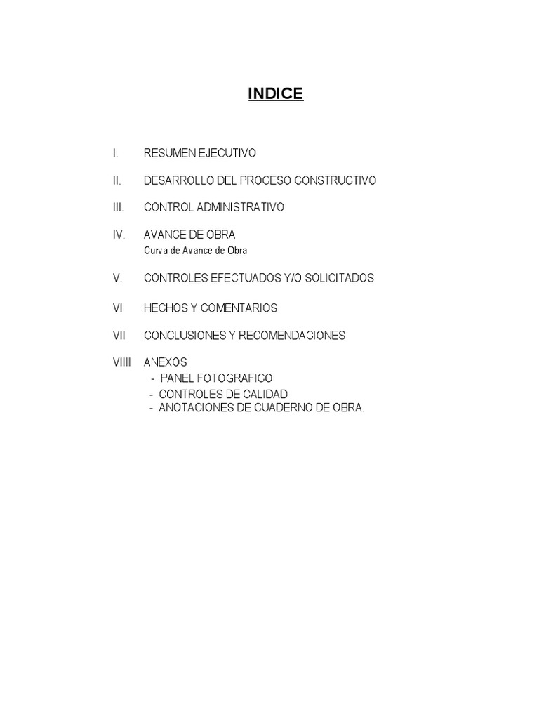Indice Informe #01 | PDF