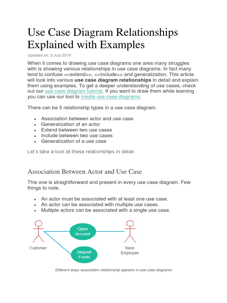 Use Case Diagram Relationships Explained With Examples | PDF | Use Case ...