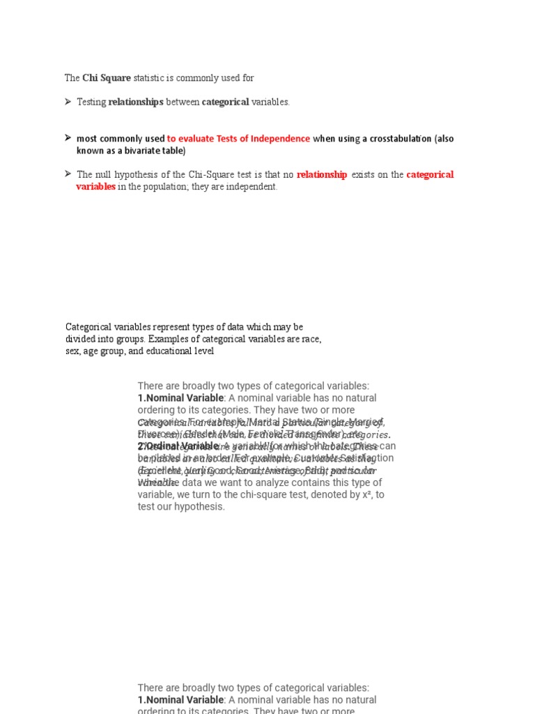Understanding Chi-Square Tests for Categorical Data | PDF | Statistical ...