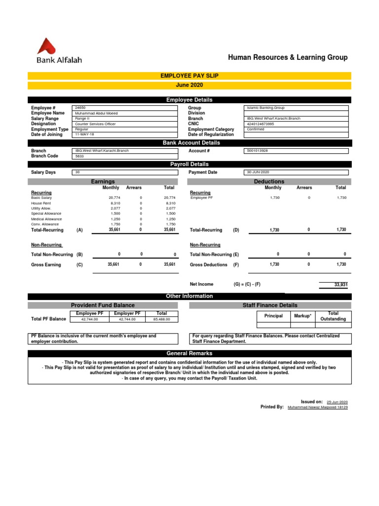 Salary Slip Emp June Payroll Payments