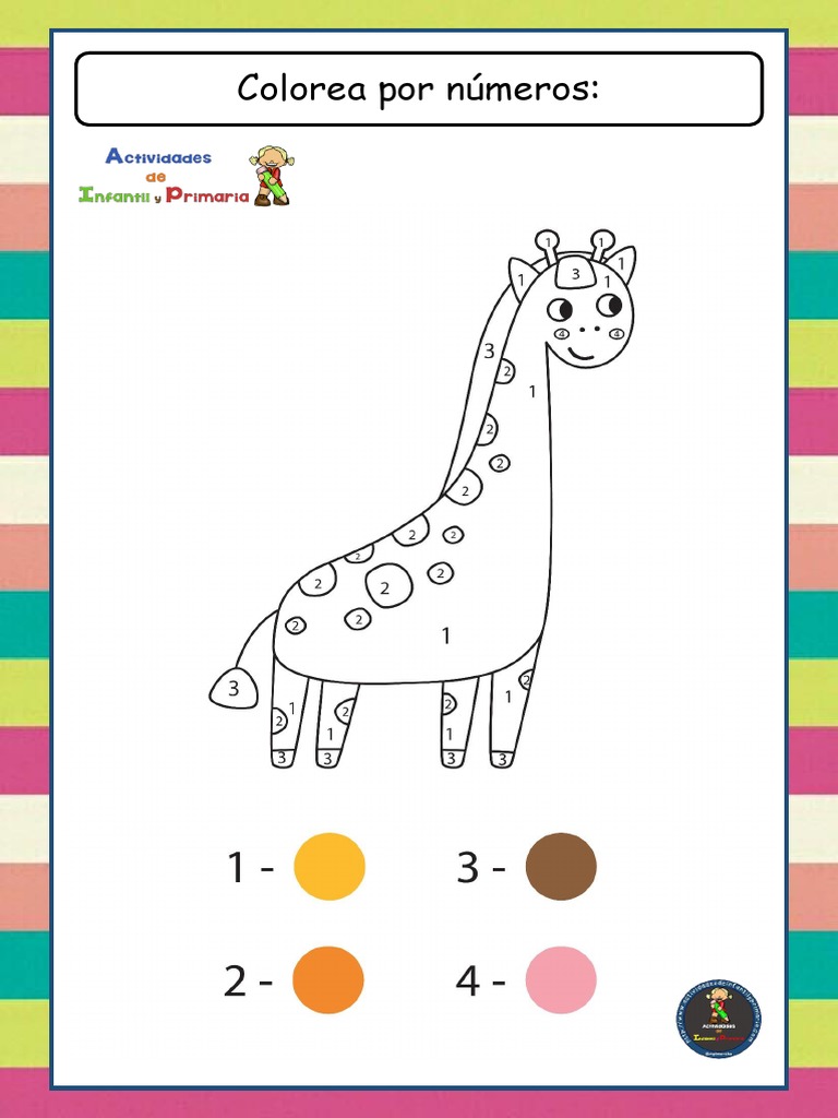 Un archivo PDF con diferentes dibujos para colorear por números.