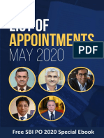 SBI PO Special Ebook: Latest Appointments May 2020