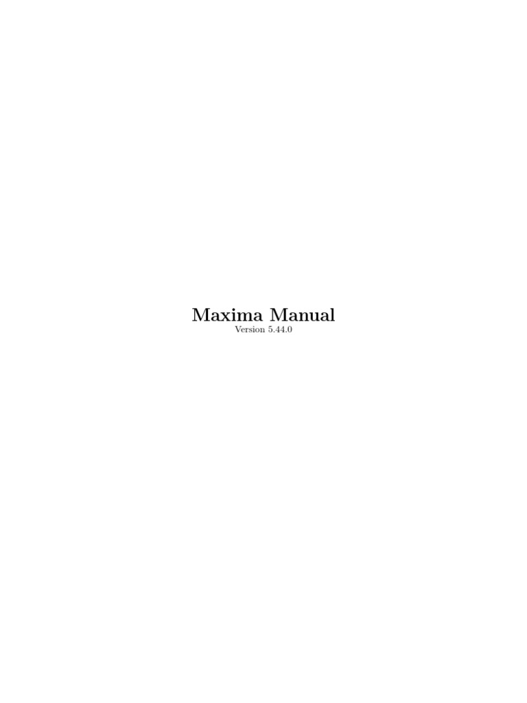 Maxima Manual Overview 5.44.0 | PDF | Tensor | Equations