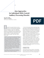 Intervention Approaches For Individuals With (Central) Auditory Processing Disorder