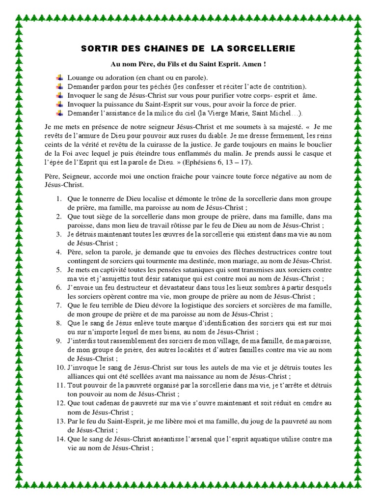 La Priere De Minuit Qui Terrasse Les Sorciers Sortir Des Chaines de La Sorcellerie | PDF | Saint-Esprit | Sorcellerie