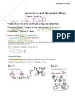 6.1 Ratios, Proportions, and Geometric Mean: Ratio: Compares 2 items; a and b