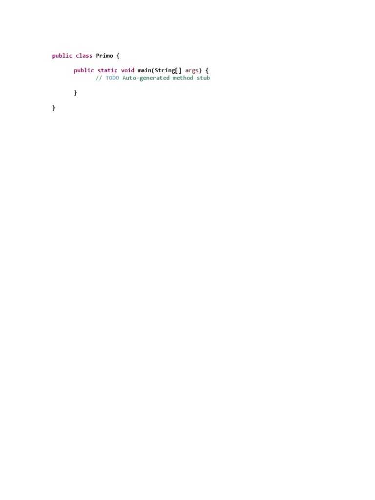 Public Class Public Static Void: Primo (Main (String ) ( | PDF