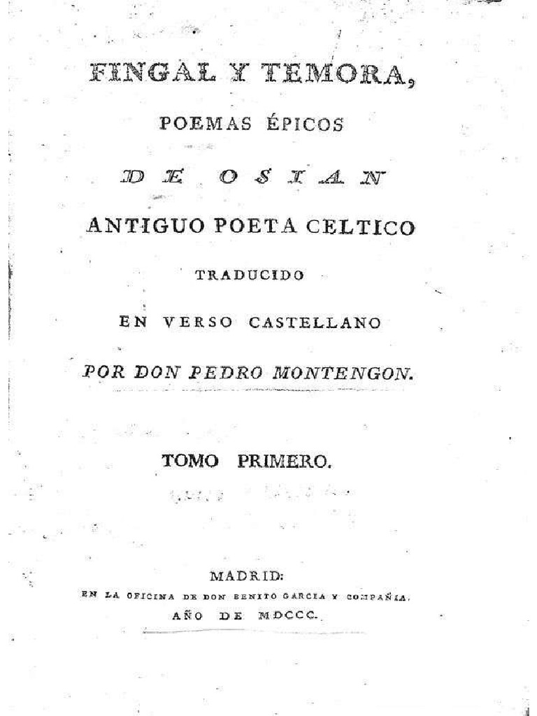 01 Fingal y Temora de Ossian JamesMacpherson PDF PDF