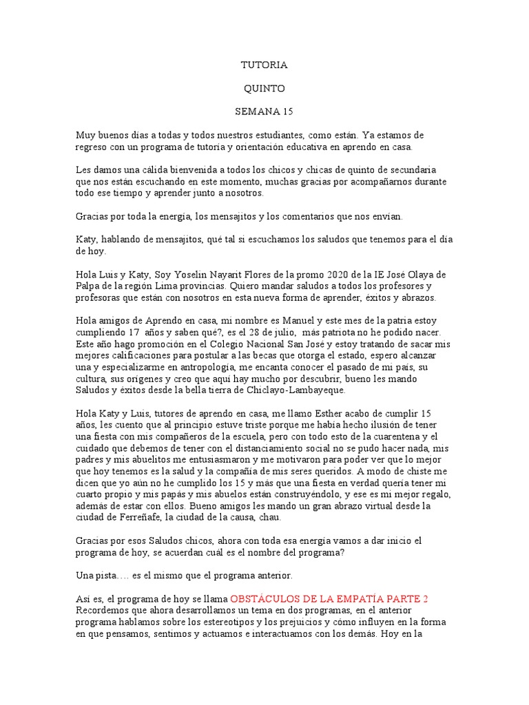5to Toe Sem 15 | PDF | Estereotipos | Prejuicios