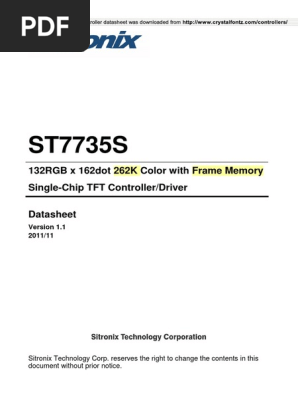 ST7735S v1.1 PDF | PDF | Microcontroller | Rgb Color Model