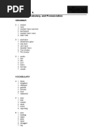 4 Answer Key A Grammar, Vocabulary, and Pronunciation