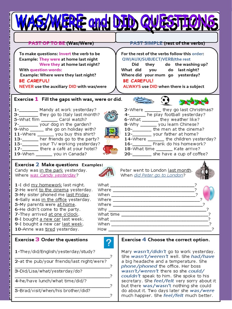 Exercices Were Were Did Was _ Did Were Were Exercises Pdf – SFSPF