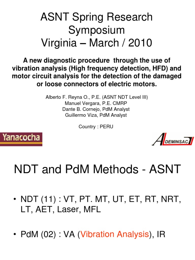 ASNT Spring Research Symposium Speaker | PDF | Spectrum | Amplitude