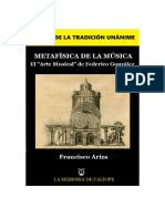METAFÍSICA DE LA MÚSICA. ESTUDIO SOBRE EL ARTE MUSICAL DE FEDERICO GONZÁLEZ. Francisco Ariza. Biblioteca Hermética