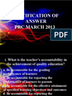 Justification of Answer PRC March 2013