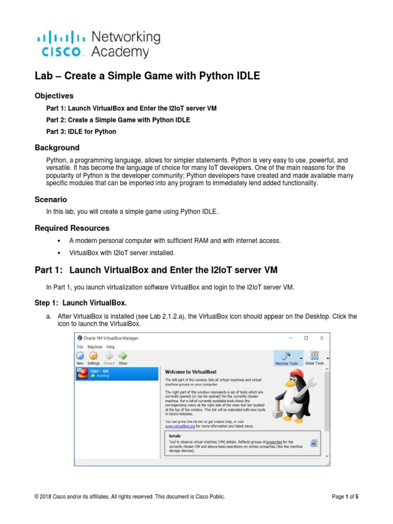 2.1.3.8 Lab - Create A Simple Game With Python IDLE | PDF | Python ...