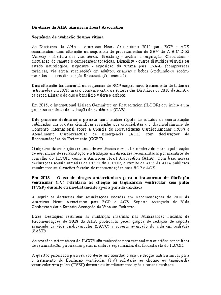 Diretrizes AHA para RCP e ACE 2023 | PDF | Reanimação cardiopulmonar ...
