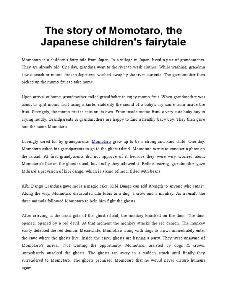 001 The Story Of Momotaro The Japanese Children S Fairytale Pdf