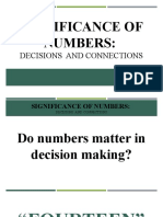 Significance of Numbers:: Decisions and Connections