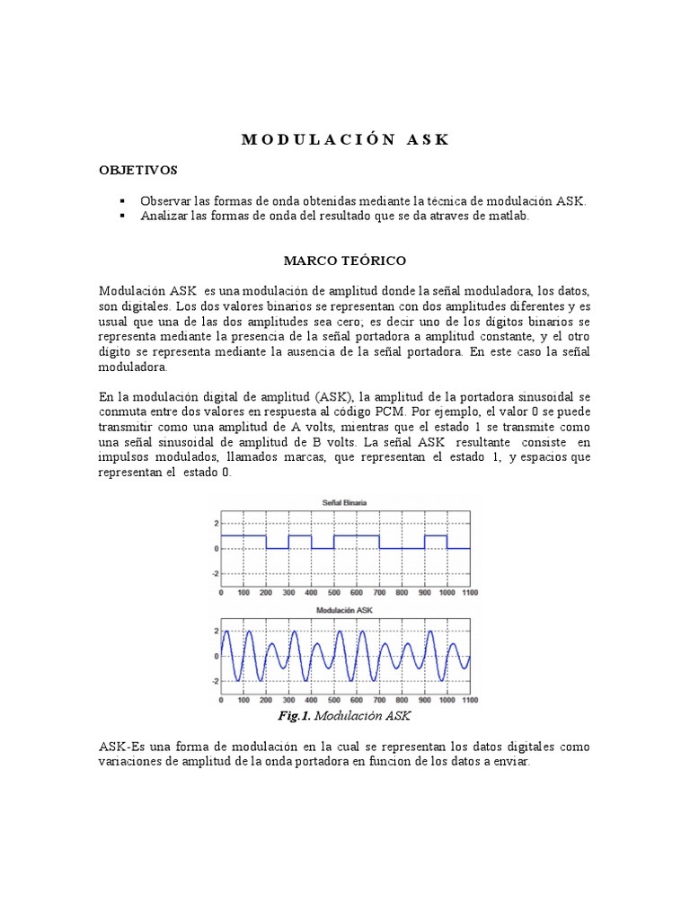 Modulación Ask: Objetivos | PDF | Modulación | Ingeniería en ...