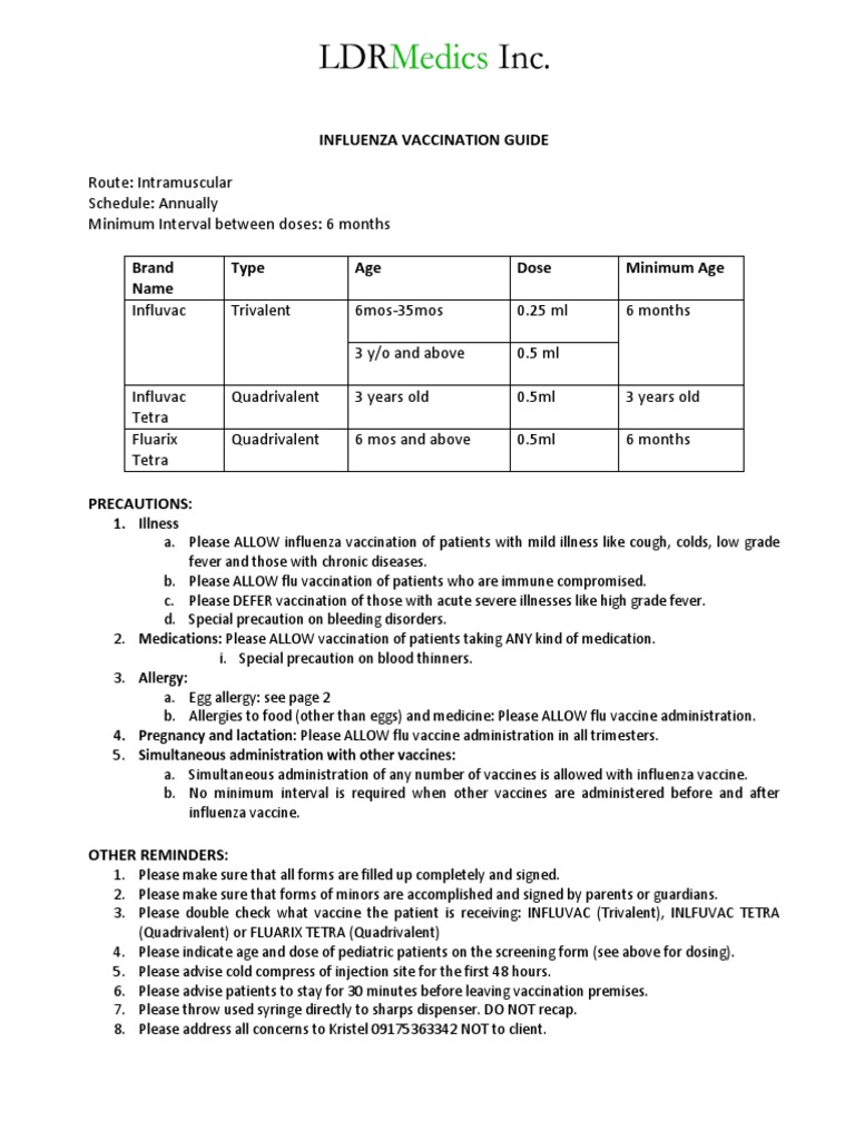 Influenza Vaccination Guidelines 2023 | PDF | Influenza Vaccine | Influenza