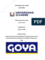 Plan promocional productos Goya