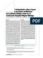 Impacto del tratamiento sobre el peso y la talla en pacientes pediátricos con acidosis tubular renal en el Centenario Hospital Miguel Hidalgo