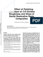 The Effect of Polishing Technique On 3-D Surface Roughness and Gloss of Dental Restorative Resin Composites