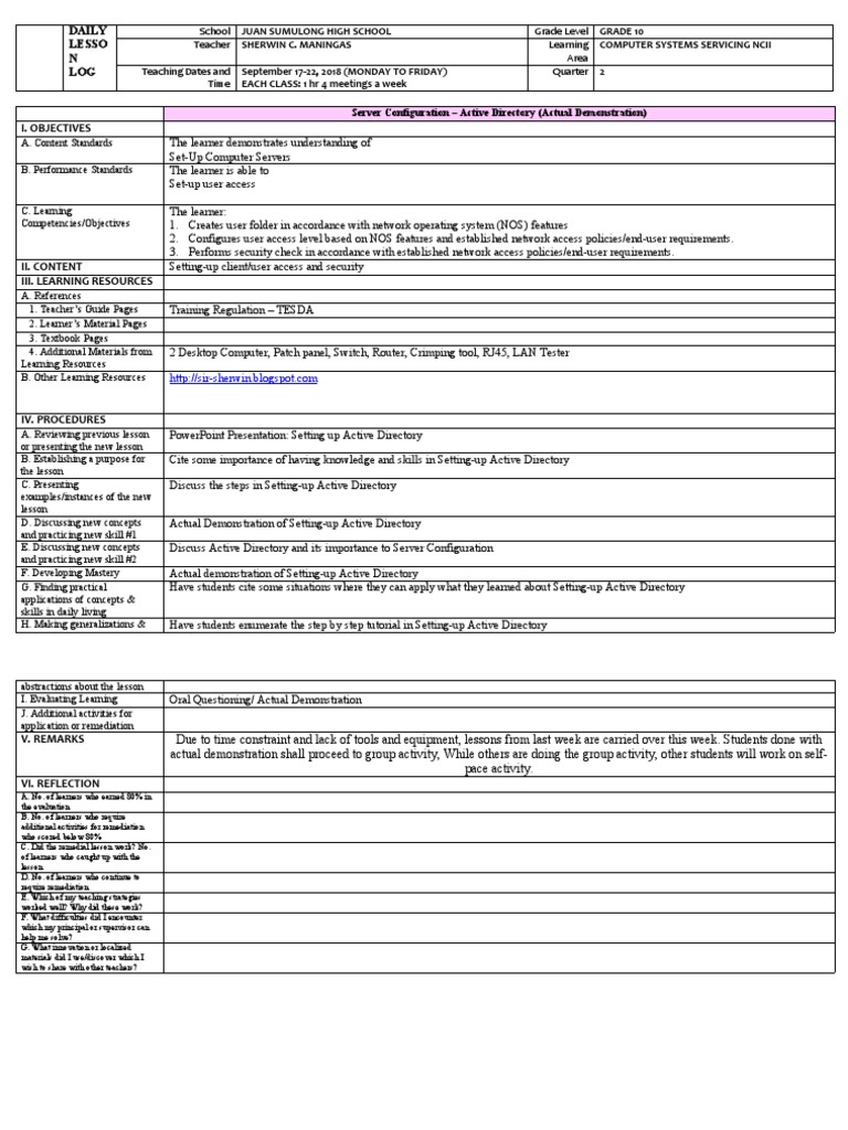 Active Directory Setup Lesson Plan | PDF | Active Directory | Directory ...