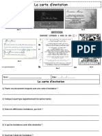 La Carte D'invitation Production Décrit Ce2 Cm1 Cm2 Lecture Ecriture Cycle 3 PDF