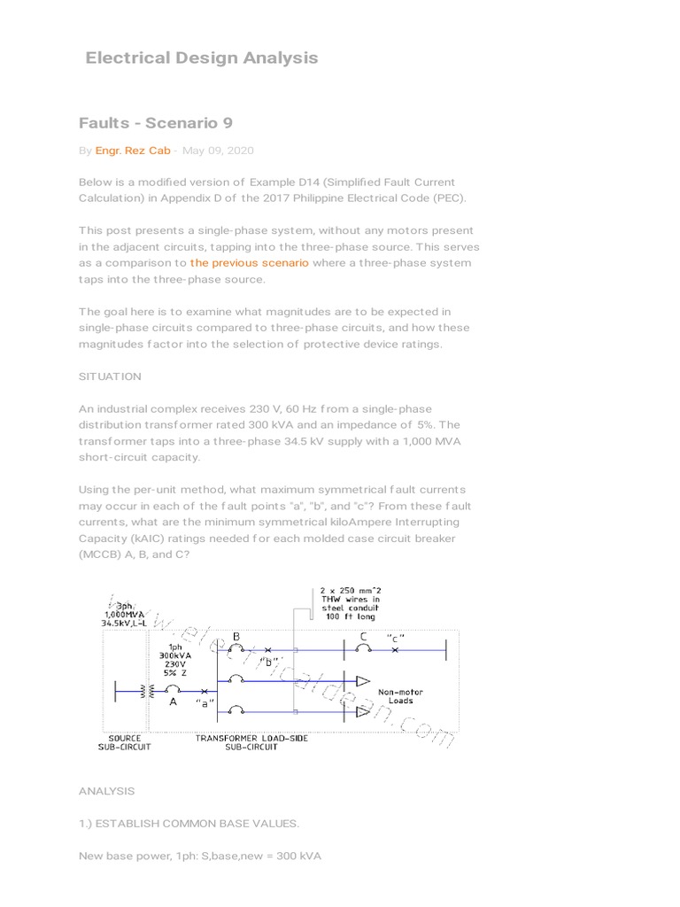 Single-Phase Fault Analysis Guide | PDF | Electrical Impedance ...