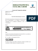 Informe de La Carta Porte Internacional Por Carretera