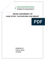 Becsr Assignment On Case Study "Accounting For Enron": Submited By: Sourav Samal 19202050