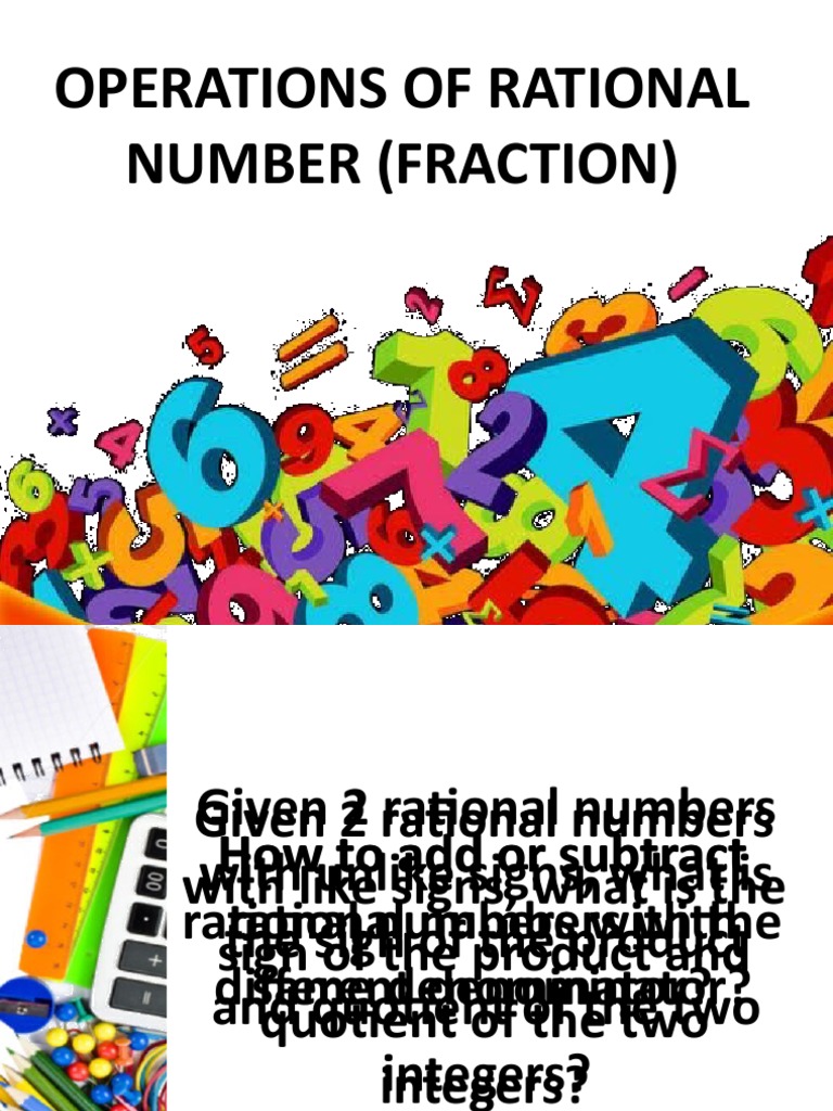 Operations of Rational Number (Fraction) | PDF | Fraction (Mathematics ...