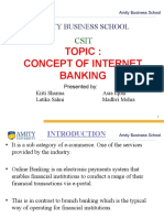 Topic: Concept of Internet Banking: Amity Business School