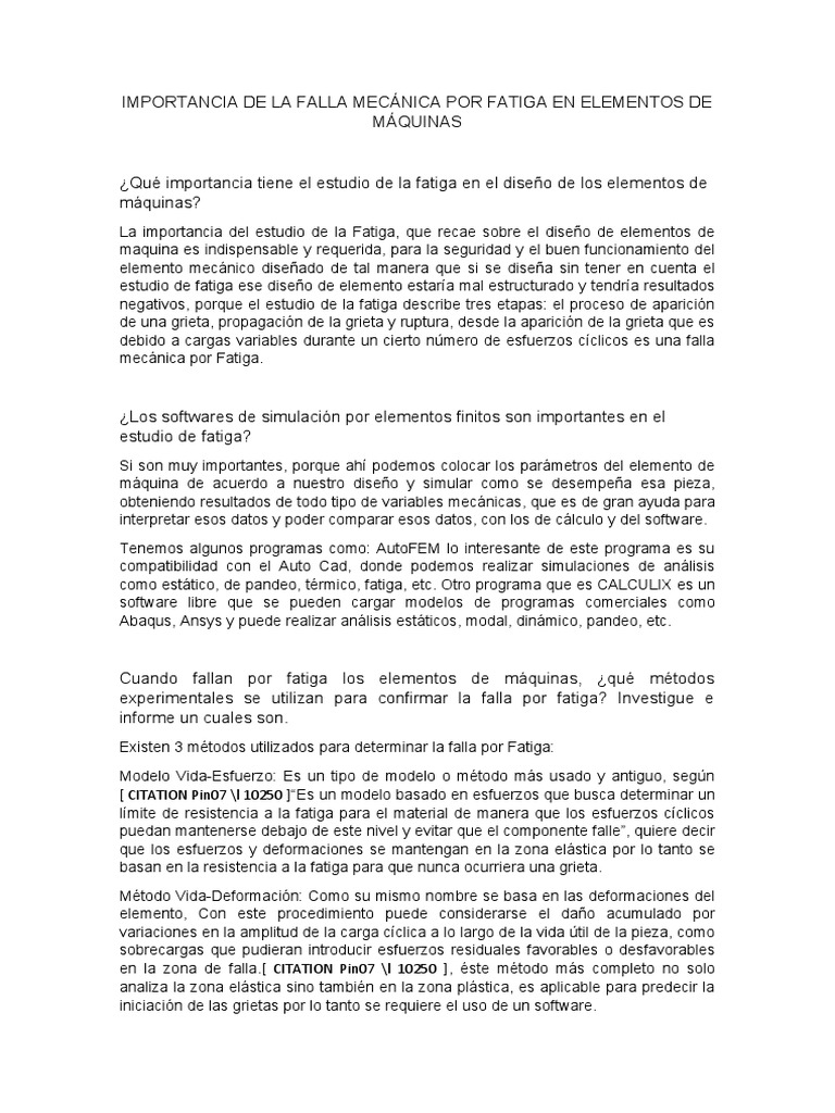 Importancia de La Falla Mecánica Por Fatiga en Elementos de Máquinas ...
