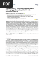 Determinants of Continuous Intention On Food Delivery Apps: Extending UTAUT2 With Information Quality