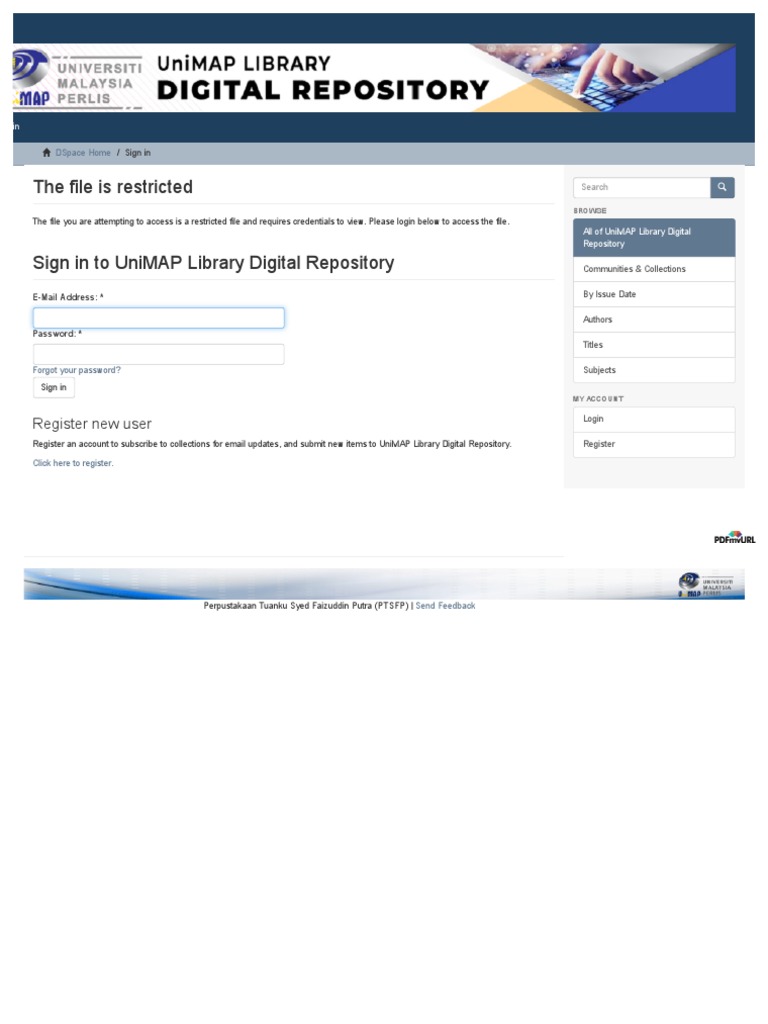 The File Is Restricted: Register New User | PDF